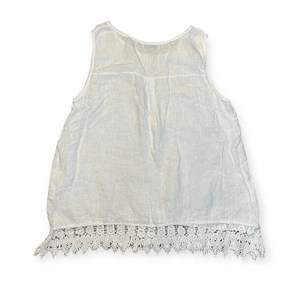 Terzo Millennio White Boho Bohemian Festival Minimalist Lien Shirt Size Large - Picture 7 of 7